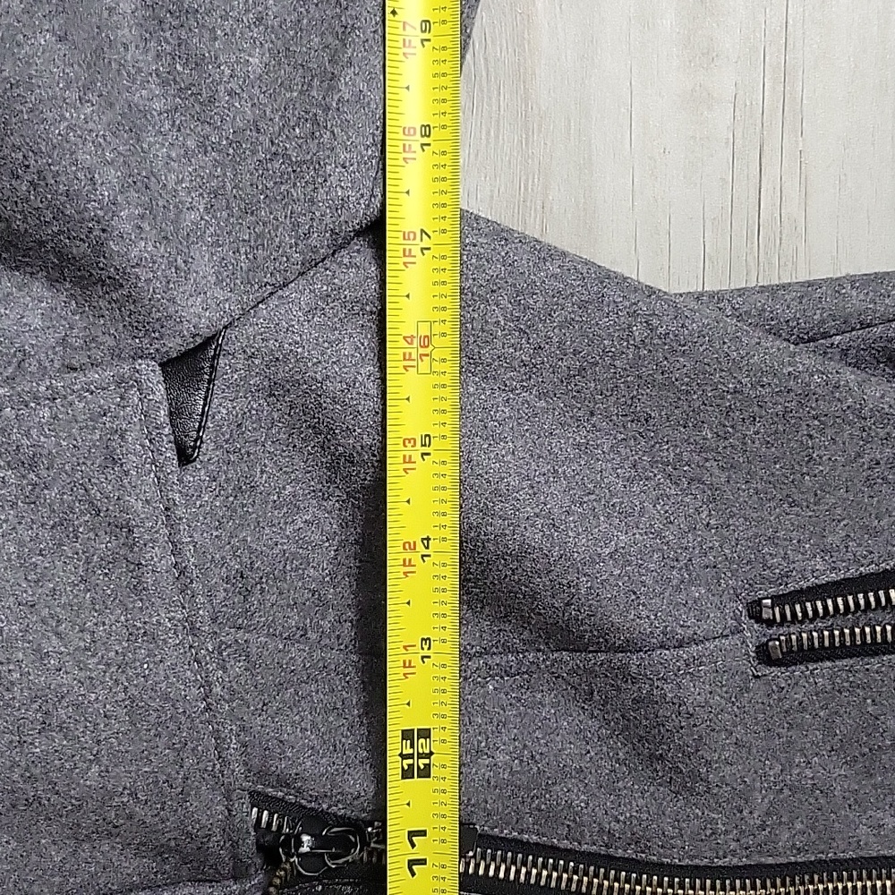 Guess grey and faux leather moto jacket Size Medium - Picture 9 of 15